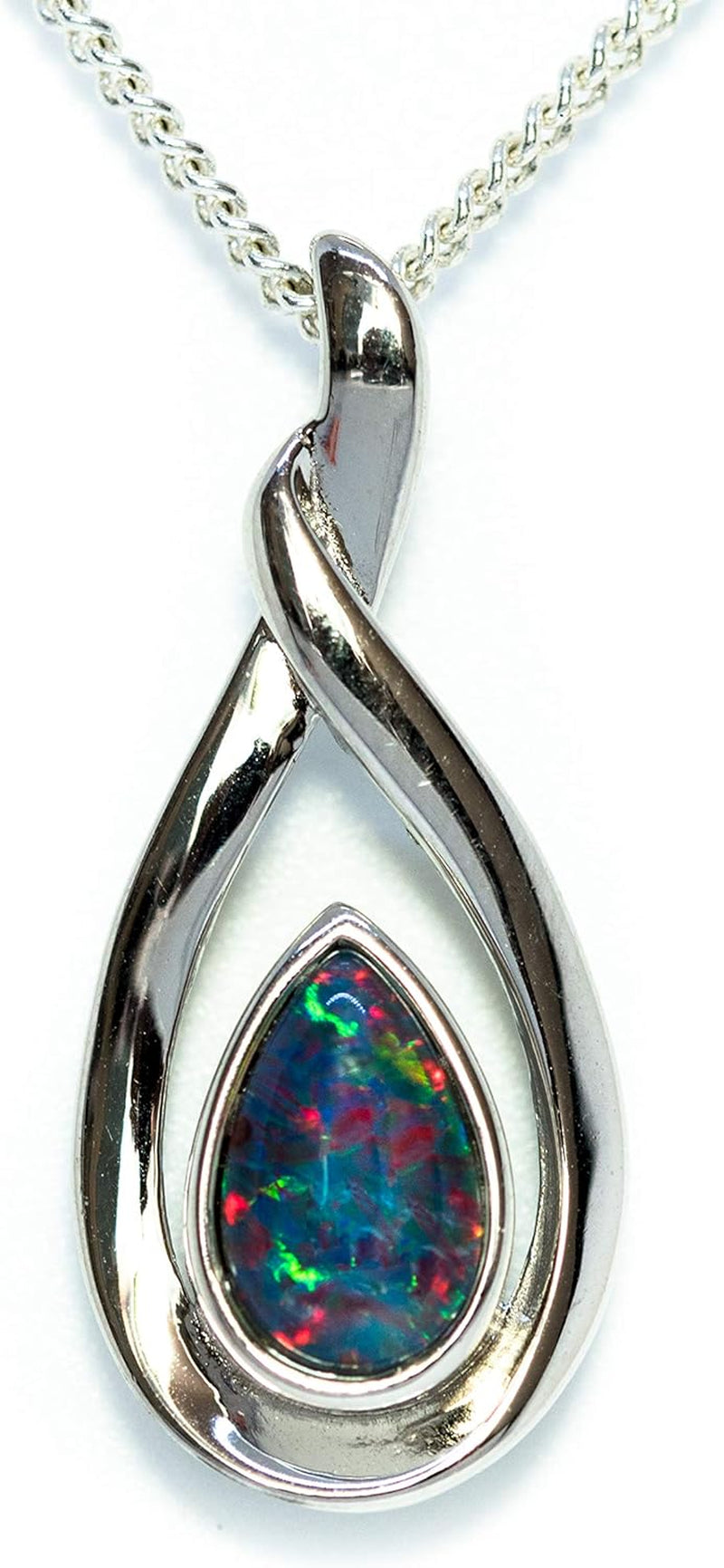 Genuine Australian Triplet Opal Pendant Necklace in Sterling Silver Gold Plated Women'S Opal Jewellery