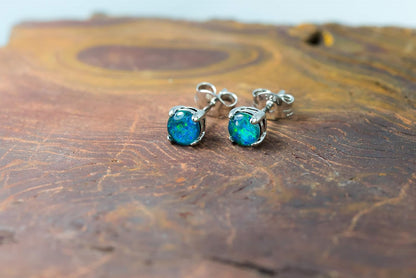 Genuine Australian Triplets Opal Earrings - Dainty Opal Earrings in Sterling Silver with Gold Plated Women'S Opal Jewellery