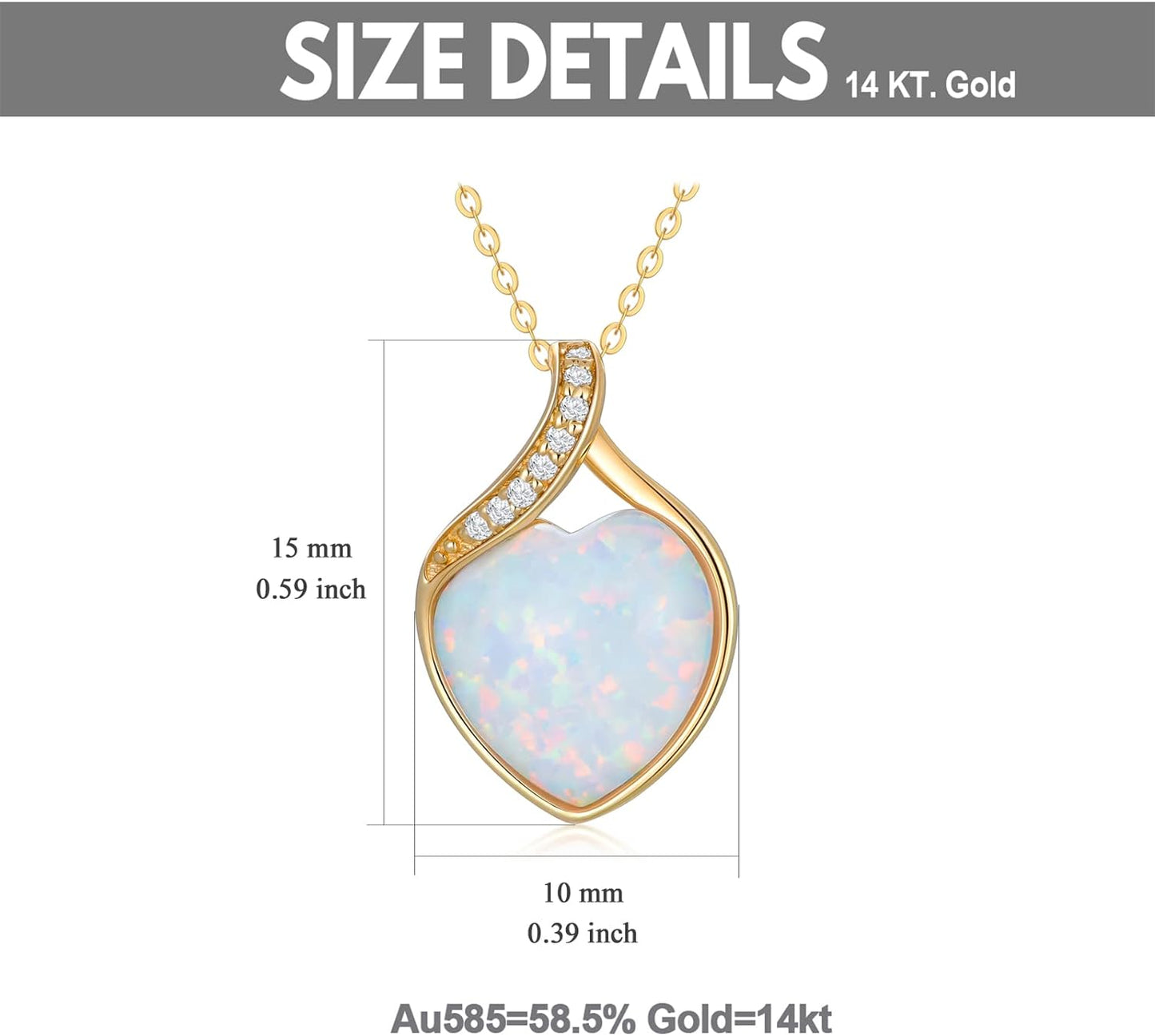 14K Solid Gold White Opal Necklace, Opal Jewellery, Genuine Diamonds