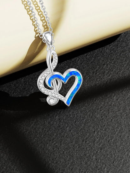 Snowflake/Gymnastics/Music Note Necklace S925 Sterling Silver Blue Snowflake/Musical/Gymnast Pendant Necklace Jewelry Gifts for Women Teen Girls Teacher Music Lover Christmas Mother'S Day