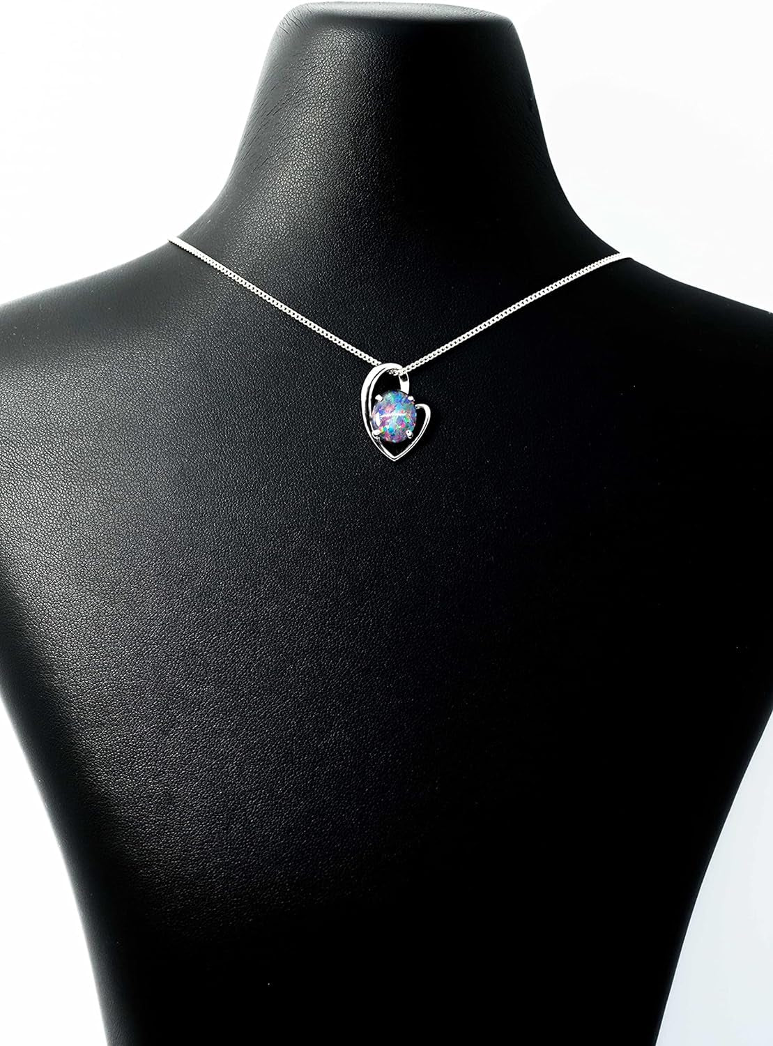 Genuine Triplet Opal Necklace - Australian Triplet Opal 11X9Mm Necklace Pendant in 925 Sterling Silver Gold Plated Women'S Jewelry