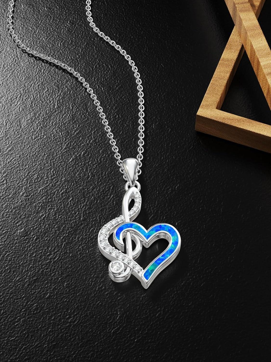 Snowflake/Gymnastics/Music Note Necklace S925 Sterling Silver Blue Snowflake/Musical/Gymnast Pendant Necklace Jewelry Gifts for Women Teen Girls Teacher Music Lover Christmas Mother'S Day