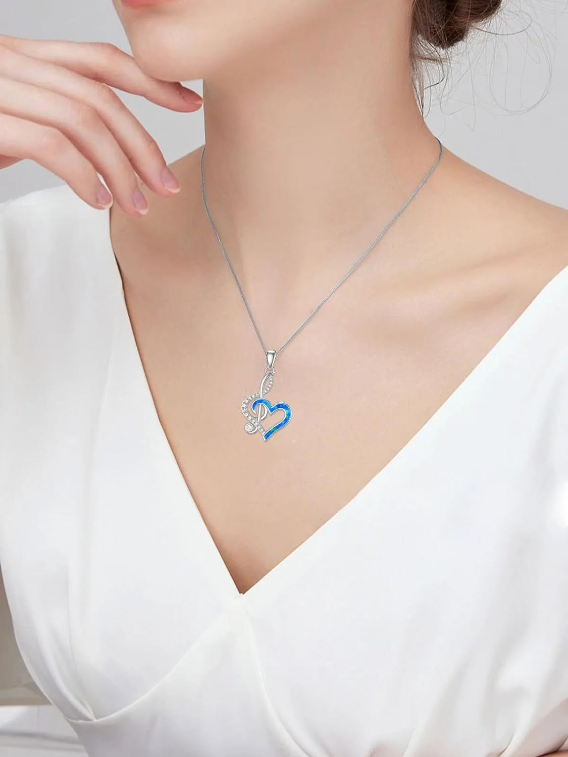 Snowflake/Gymnastics/Music Note Necklace S925 Sterling Silver Blue Snowflake/Musical/Gymnast Pendant Necklace Jewelry Gifts for Women Teen Girls Teacher Music Lover Christmas Mother'S Day