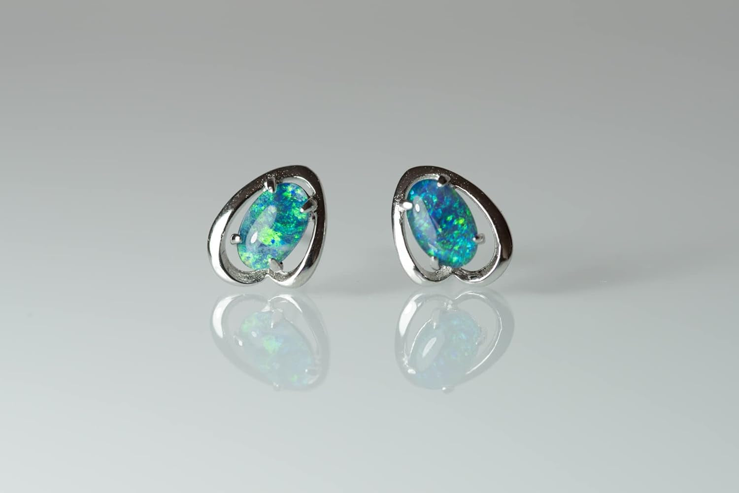 Genuine Australian Triplets Opal Earrings - Dainty Opal Earrings in Sterling Silver with Gold Plated Women'S Opal Jewellery